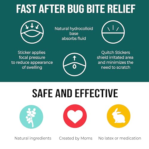 quitch Bug Bite Itch Relief Patch Kids, Bug Bite Patch, Summer Travel Essentials for Kids, Mosquito Anti Itch Cream Alternative Summer Camp Essentials Itch Relief, Baby hydrocortisone Alternative - size: 27 Stickers