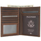 Polare Luxury RFID Blocking Leather Passport Holder Travel Wallet For Men and Women (Dark Brown) - color: Dark Brown