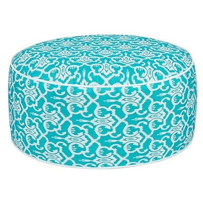Inflatable Outdoor Ottoman,20"x9" Portable Patio Pouf,Water Resistant,Fade-Resistant,Round Blow Up Footrest Stools for Home Garden Camping Travel(Romantic Blue) - color: Romantic Blue