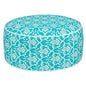 Inflatable Outdoor Ottoman,20"x9" Portable Patio Pouf,Water Resistant,Fade-Resistant,Round Blow Up Footrest Stools for Home Garden Camping Travel(Romantic Blue) - color: Romantic Blue