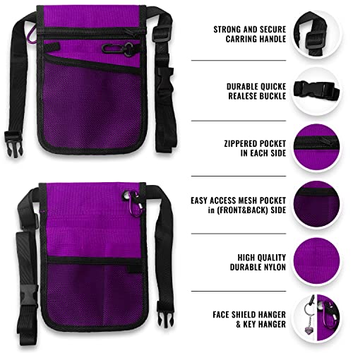 ASA TECHMED Nurse Utility Belt – Complete Medical Belt Utility Kit, Pro Pack Pocket Organizer Pouch Hip Bag for EMT, CNA, NP, PA, Student, Purple - color: Purple