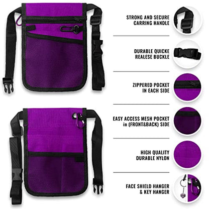 ASA TECHMED Nurse Utility Belt – Complete Medical Belt Utility Kit, Pro Pack Pocket Organizer Pouch Hip Bag for EMT, CNA, NP, PA, Student, Purple - color: Purple