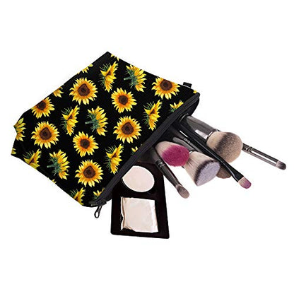 Deanfun Cosmetic Bag for Women, Sunflower Flowers Waterproof Makeup Bags Roomy Toiletry Pouch Travel Accessories Gifts 52355 - color: 52355