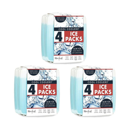 Cool Coolers by Fit + Fresh, Reusable & Long-Lasting Slim Ice Packs, Cold Packs for Lunch Boxes, Ice Packs for Lunch Bags, Blue 12 Pack - color: Blue (12 Pack)