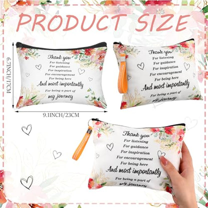 Panelee 48 Pcs Graduation Inspirational Gifts Makeup Cosmetic Bag Bulk with Zipper Keychain Bibles Employee Appreciation Makeup Bags Motivational Gift for Ladies Women Teacher Coworker Gifts - style: Delicate Style