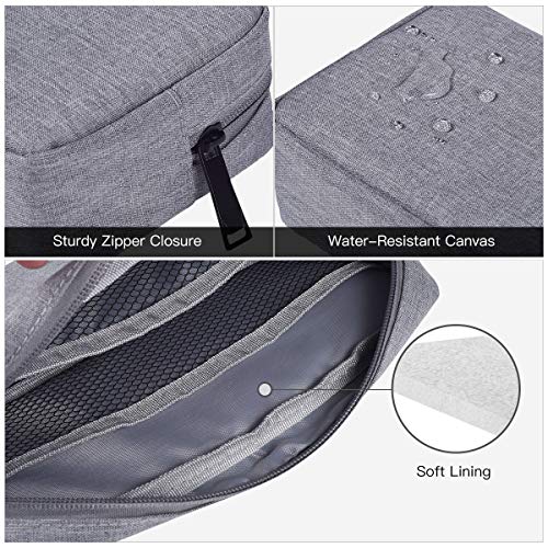 Portable Electronics Accessories Storage Bag, 2PCS Big + Small Carrying Case Travel Cable Organizer Cosmetic Bag Pouch Compatible Hard Drive, Power Bank, Mouse, Laptop Charger, Cellphone, Gray - color: Light Gray