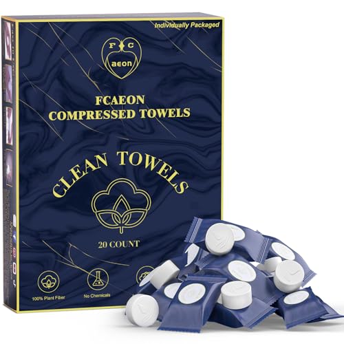 Disposable Face Towel 100 Count Compressed Towel Tablets Individually Wrapped 9×7.5 Inch Portable Washcloths Compact Cloths for Travel Hiking Camping Gym Fitness Outdoor Gear Hotel Stay (Blue) - color: Blue, size: 100 Count (Pack of 1)