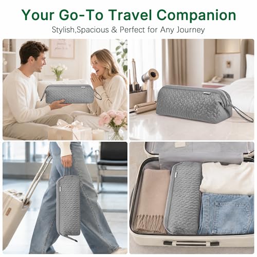 KarSyon Shark Flex Style Case for Dyson Airwrap Hair Dryer Brush Revlon Hair Tools Travel Bag Carrying Case Flat Curling Iron Organizer (Grey) - color: Grey