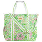 Lilly Pulitzer Beach and Picnic Cooler, Insulated Bag with Adjustable Shoulder Strap and Zipper, Soft Cooler - color: Lime Feeling Good