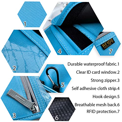 Travel Neck Wallet, RFID Blocking Passport Holder with Adjustable Neck Strap for Men and Women to Keep Cash, Credit Cards and Travel Documents Safe - Blue - color: Blue