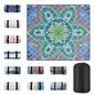 80x80" Large Boho Picnic Blankets Outdoor Water proof Sand proof Beach Blanket Packable Patio Grass Park Camping Mats Camper Hiking Must Haves Gifts Car Road Trip Gear Outside Rv Travel Stuff - color: Blue and Green Mandala, size: 6'8" x 6'8" (Square)