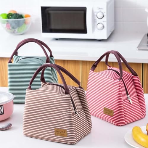 Lunch Bags Reusable Lunch Tote Bags Portable Lunch Cooler Bag Lunch Holder Insulated Lunch Box Bag for Picnic Office Beach (Green) - color: Green