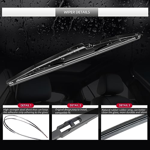Replacement for Hyundai Santa Fe 2013-2018 Rear Windshield Wiper Blade and Arm Assembly-Car Back window wiper Arm Blade Complete Set - size: For Hyundai Santa Fe 2013-2018