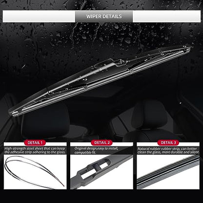 Replacement for Hyundai Santa Fe 2013-2018 Rear Windshield Wiper Blade and Arm Assembly-Car Back window wiper Arm Blade Complete Set - size: For Hyundai Santa Fe 2013-2018