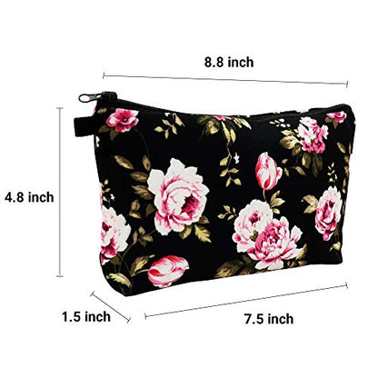 Cute Travel Makeup Bag Cosmetic Bag Small Pouch Gift for Women (Flowers) - color: Flowers