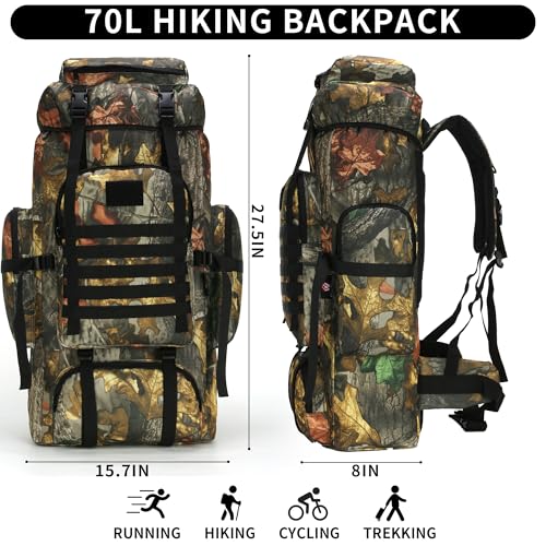 Hiking Backpack for Men 70L/100L Camping Backpack Military Rucksack Molle 3 Days Assault Pack for Climbing | Camping Backpack - color: 70l-huban