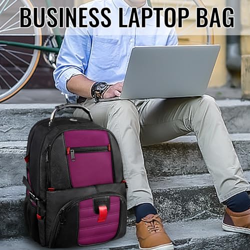 YOREPEK Large Backpack for Men, Extra Large Laptop Backpacks for Men Women, Water Resistant Travel Backpack Airline Approved Business Work Bag Fits 18.4 Inch Computer, Black - color: Purple, size: 18.4 Inch