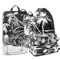 Tropical Palm Tree Travel Packing Cubes Set (7 Piece) - Essential Bag for Clothes Shoes Cosmetics Toiletry - Perfect Business Trip Accessories - color: Black-6
