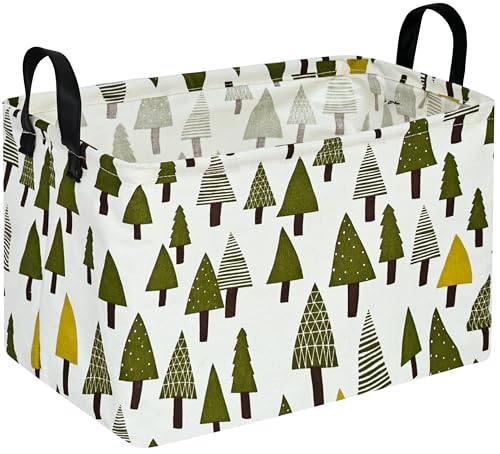 MAIZMZ Kids Storage Basket Baby Gifts Toys Organizer Nursery Bins for Women Hamper for Organizing Home/Dorm/Kitchen/Pet/Office/Closet/Shelf/Room Decor - color: Green tree