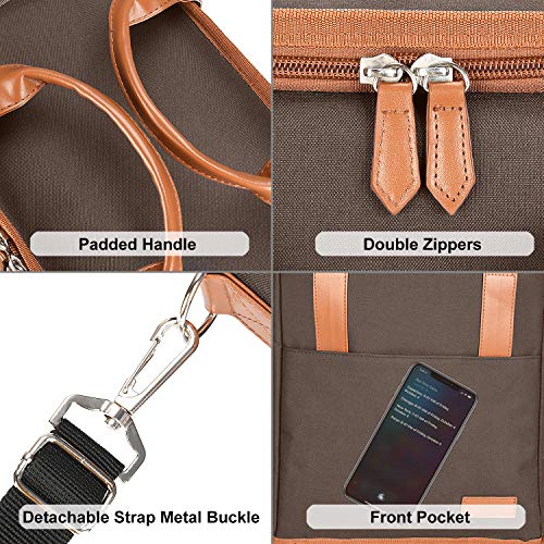 Tirrinia 6 Bottle Wine Gift carrier - Insulated & Padded Wine Carrying Cooler Tote Bag with Handle and Adjustable Shoulder Strap for Travel or Picnic, IDEAL Wine Lover Gift, Brown - color: Brown