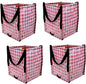 DURASACK Heavy Duty Storage Tote Bag 22-Gallon Rugged Woven Polypropylene Moving Bag, Reusable Self-Standing Design, Holds up to 500 Pounds, Pack of 4, Gingham Red - color: Gingham Red, size: Pack of 4