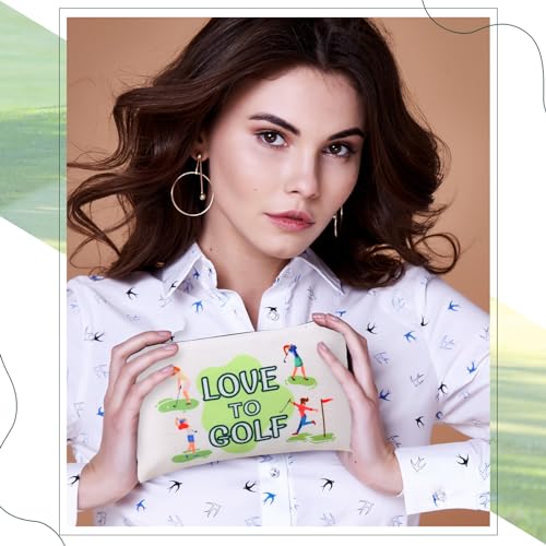 Eccliy 20 Pcs Golf Makeup Bag Golfer Cosmetic Bag Canvas Gifts Golf Accessories for Girls Toiletry Pouch with Zipper for Women Team Party - size: 8 x 5 Inch, style: Golf
