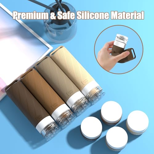 26 Pcs TSA Approved Travel Toiletry Bottles Set, Leakproof Silicone Refillable Travel Containers with Hanging Hole & Carabiner, Travel Essentials, for Shampoo Conditioner Lotion Body Wash - style: E