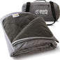 BRAWNTIDE Large Waterproof Outdoor Blanket, Extra Thick Fleece, Warm, Windproof & Sandproof, Quilted Stadium Blanket for Sports Events, Beach, Camping, Picnics, Dogs & Car, 82" x 55 - color: Gray