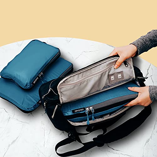 BAGAIL 5 Set Ultralight Compression Packing Cubes Travel Accessories Expandable Packing Organizers(Teal) - color: Teal