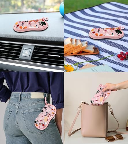 Sunglasses Case Soft Glasses Cases for Women Pouch Eyeglass Bag Eye Glass Kids Girls Sun Glasses Cute Kawaii - color: Pink Flower