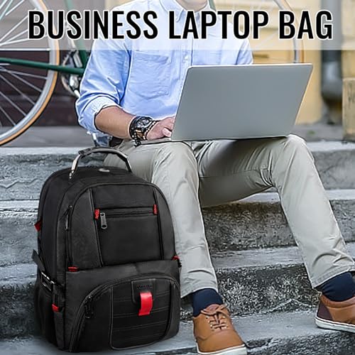 YOREPEK Large Laptop Backpack for Men, Heavy Duty Travel Backpack Carry On Flight Approved, 17 Inch College Work Bookbag, Water Resistant Business Backpack for Men Women, mochilas para hombres - color: Black, size: 17 Inch
