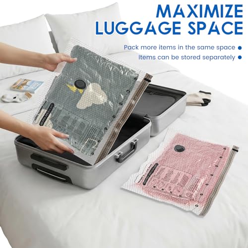 12 Combo Vacuum Storage Bags with Electric Pump (4 Large, 4medium, 4 Small) Travel Clothes Space Saver Bags, Compression Airtight Seal Bags for Clothing, Pillows, Comforters(12PCS with electric pump)
