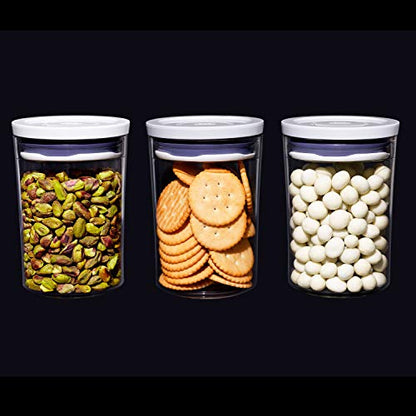 OXO Good Grips Round 3-Piece Mini Round POP Canister Set - size: 3 pack - 0.6 qt, style: Plastic Bath Set
