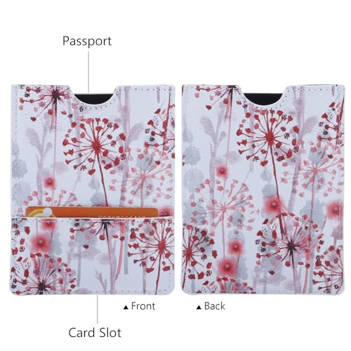 XEYOU Passport Holder Cover - Ultra Slim Premium Vegan Leather Travel Wallet Case Cover - color: Pink Dandelion