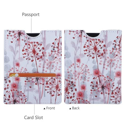 XEYOU Passport Holder Cover - Ultra Slim Premium Vegan Leather Travel Wallet Case Cover - color: Pink Dandelion