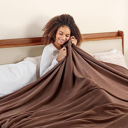 Berkshire Blanket Microfleece Twin Size Bed Blanket Taupe, Lightweight Soft Breathable Plush Micro Fleece Blanket for Bed Couch Sofa, 60x92 Inches - color: Foal, size: Twin/Twin XL