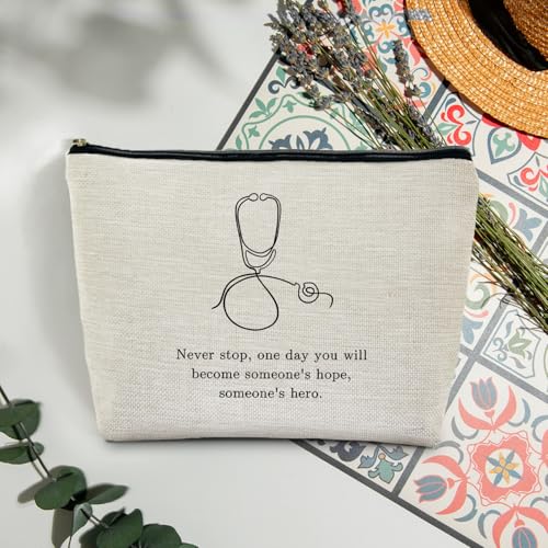 Nurse Makeup Bag, Future Nurse Doctor Gifts Cosmetic Bag Travel Toiletry Bag for Women, Medical Nursing School Gifts, Stethoscope Medical Zipper Makeup Pouch - color: Doctor