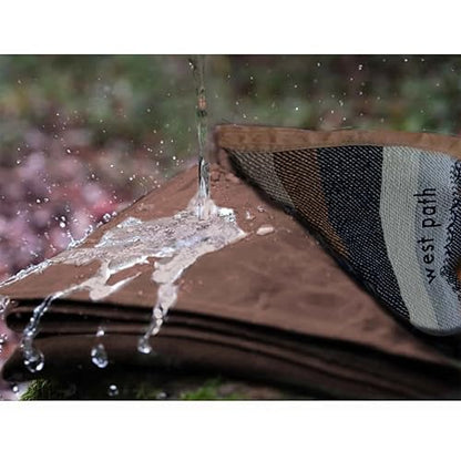 WP West Path Waxed Canvas Camping Blanket & Bedroll – Waterproof Canvas Blanket, Oilskin Outdoor Blanket, Camp Blanket, Bushcraft Ground Cloth (Brown Diamond, Regular) - color: Brown Diamond, size: Regular