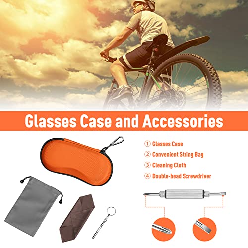 FINTIE Sunglasses Case, Hard EVA Shell Shockproof Sport Glasses Case with Metal Carabiner Travel Zipper Eyeglasses Holder - color: Orange