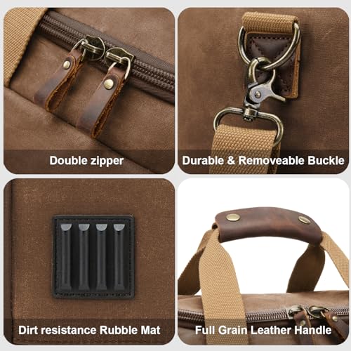 Waxed Canvas Duffel Bag 50L, Coffee | Waterproof, Travel, Overnight, Weekender - color: Coffee