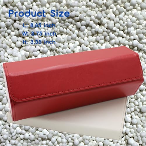 Watch Travel Hexagon Case Portable Organizer - Luxury Watch Hexagon Travel Box Recycled Leather Storage and Display for Men and Women(3Slot-Red) - color: Hexagon-Red, size: Three slots