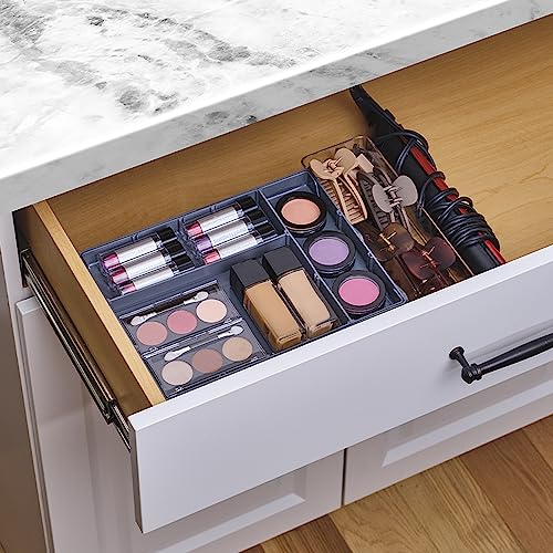 Ontel Smart Drawer Organizer - Multi-level Jewelry Holder, Cosmetics Organizer, or Office Drawer Organizer with Adjustable Dividers for Organization and Storage, Fits Drawers 9.5"W x 7.5"L x 2.75"D - style: Smart Drawer