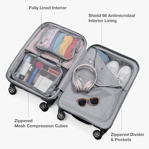 Traveler's Choice Pagosa Hardshell Expandable Luggage with Spinner Wheels, Gray, 22-Inch Carry-on - color: Gray, size: 22-Inch Carry-on
