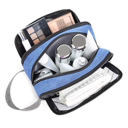 Yeiotsy Men's Travel Toiletry Bag – Small Dopp Kit with Mesh Pockets & 3 Compartments, Durable Shaving Organizer for Gym, Camping & Weekend Trips - color: Blue