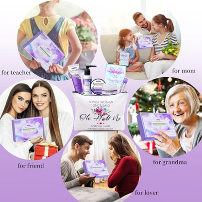 Gifts for Women Best Friends Gifts Travel Size Toiletries Kit Self Care Gifts for Sister Friends,Mom, Teacher,Grandma Lavender Gifts for Her Birthday Christmas