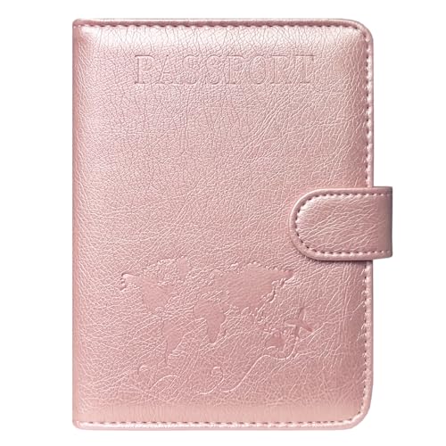 ACdream Passport Holder for Travel Essentials, Rfid Blocking Passport Wallet Cover Case for Travel Must Haves Accessories, Book Holders for Women/Men- Rose Gold - color: *Rose Gold
