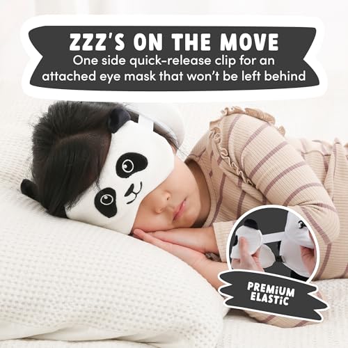 ecoZen Lifestyle Travel Neck Pillow with Eye Mask - Kids Travel Pillow for Sleeping - Toddler Travel Essential and Travel Accessories, Road Trip and Airplane Travel Essentials - color: Panda