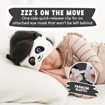 ecoZen Lifestyle Travel Neck Pillow with Eye Mask - Kids Travel Pillow for Sleeping - Toddler Travel Essential and Travel Accessories, Road Trip and Airplane Travel Essentials - color: Panda
