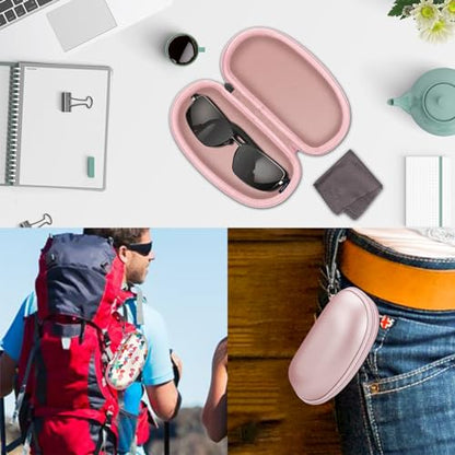 Fintie Sunglasses Case with Carabiner, Hard Shell Shockproof Sport Glasses Cases Travel Zipper Eyeglasses Holder, Raining Hearts - color: Raining Hearts