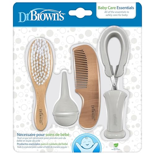 Dr. Brown's Baby Care Essentials Kit, Nail Scissors with Case, Nasal Aspirator, Cradle Cap Brush and Comb, BPA-Free - color: Essentials Care Kit, 5-piece